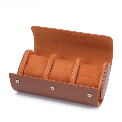 Frendorf | Vintage Leder 3-Slot Herren Uhrenbox für Reisen