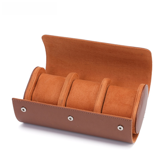 Frendorf | Vintage Leder 3-Slot Herren Uhrenbox für Reisen