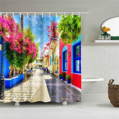 Street Scene Polyester Wasserabweisende Duschvorhang