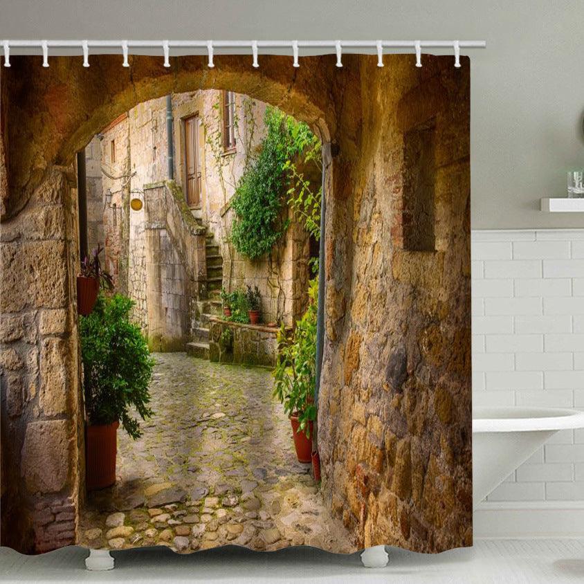 Street Scene Polyester Wasserabweisende Duschvorhang