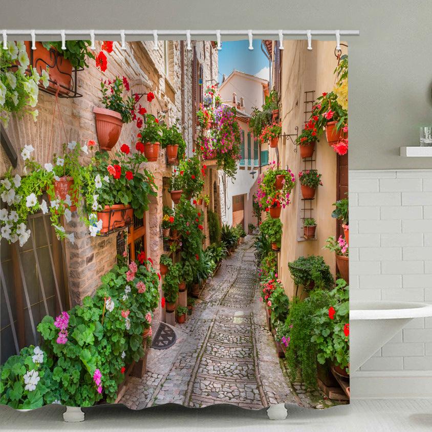 Street Scene Polyester Wasserabweisende Duschvorhang