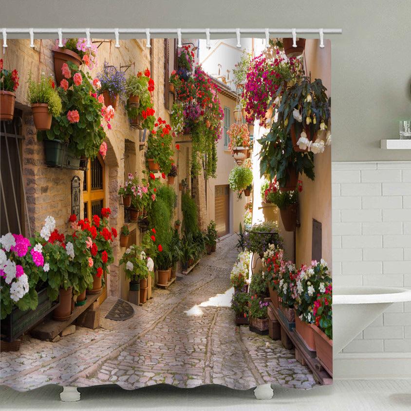 Street Scene Polyester Wasserabweisende Duschvorhang