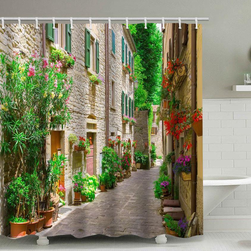 Street Scene Polyester Wasserabweisende Duschvorhang