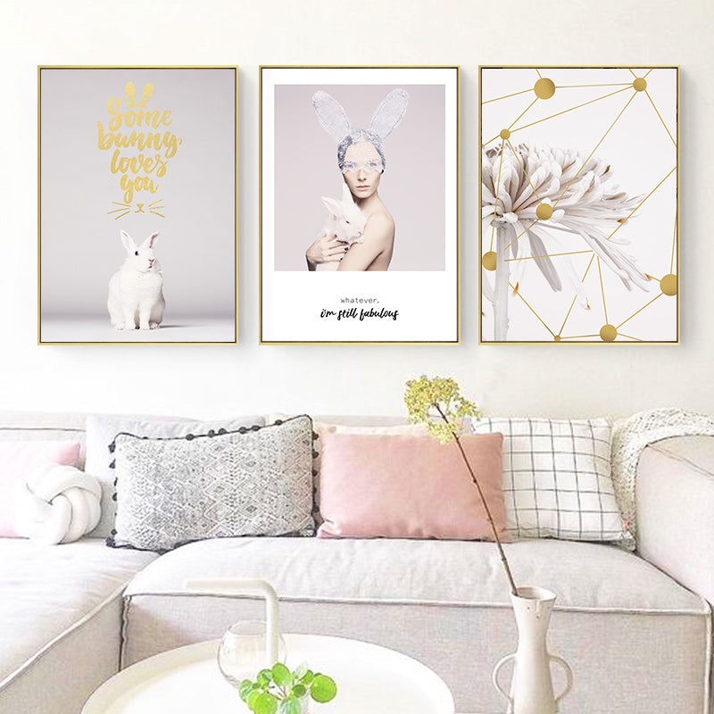Sweet Bunny - Leinwand Wandkunst Malerei