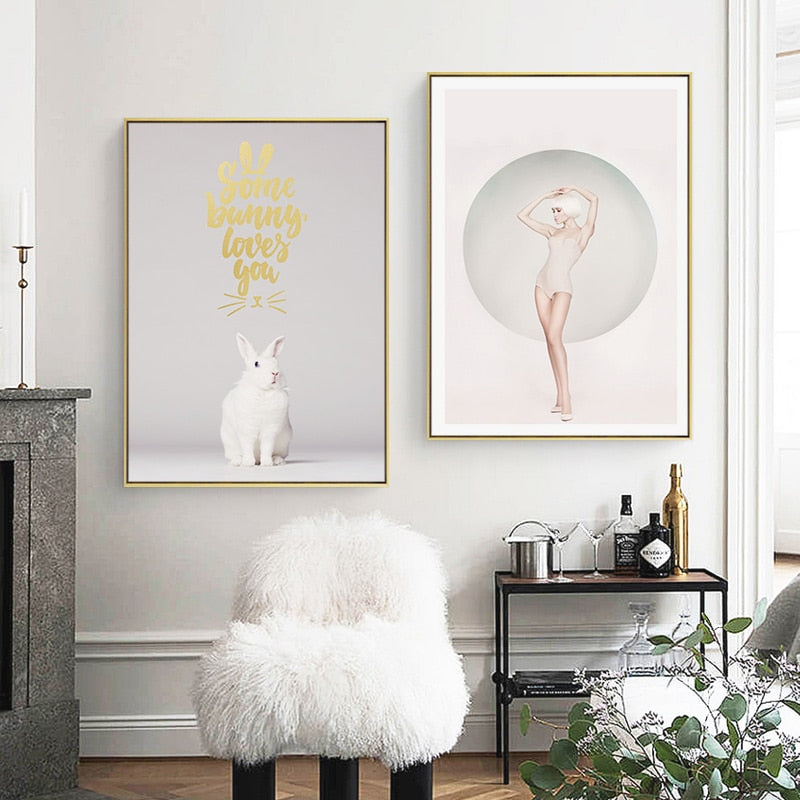 Sweet Bunny - Leinwand Wandkunst Malerei