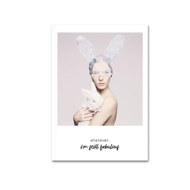 Sweet Bunny - Leinwand Wandkunst Malerei