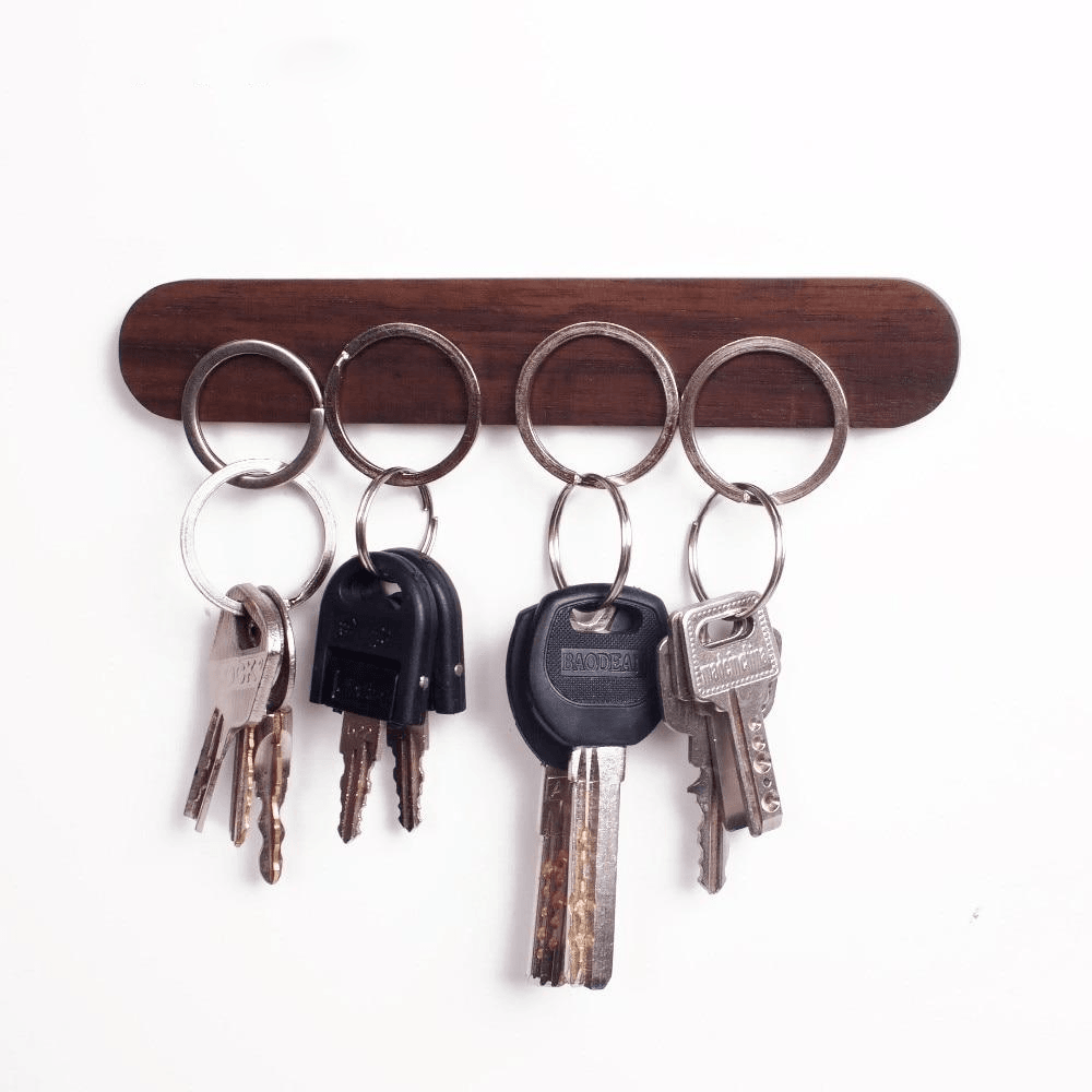 Frendorf | KeyMagnetic Holzschlüsselhalter | Magnetisch | Wandorganizer | Platzsparend | Moderner Look