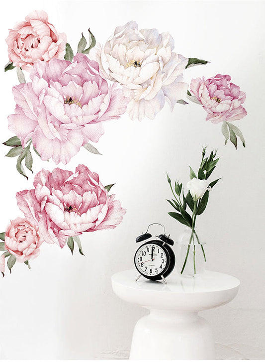 PINK PEONY BLUMEN WANDSTICKERS