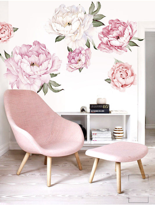 PINK PEONY BLUMEN WANDSTICKERS