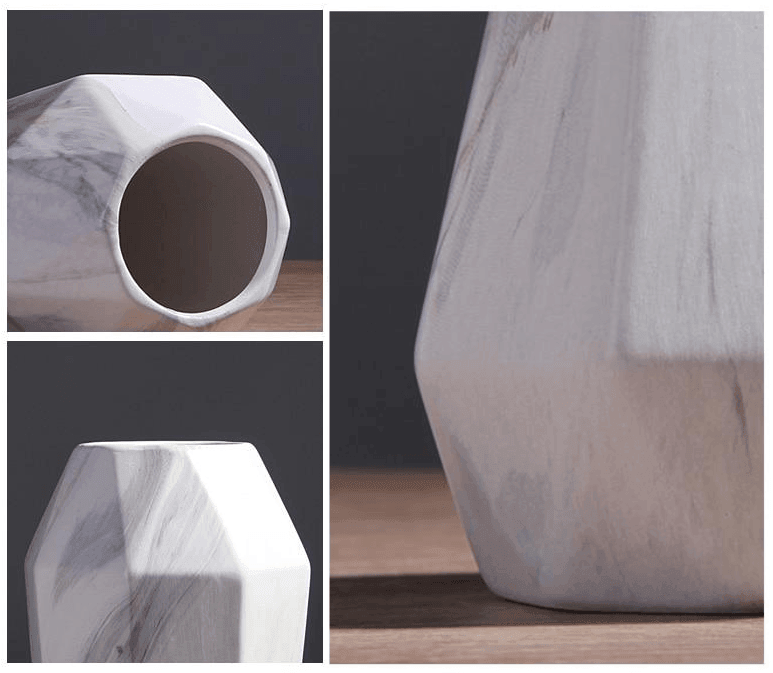 Frendorf | GeoMarble Geometrische Marmor-Vasen | Zeitloses Design | Hochwertige Dekoration | Perfekt für Zuhause