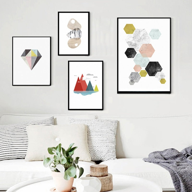 Modern Nordic Poster - Leinwand Wandkunst Malerei