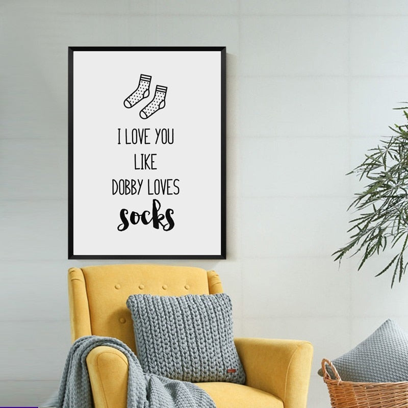 Ich liebe dich Kinderzimmer Drucke Dekor Socken - Leinwand Wandkunst Gemälde