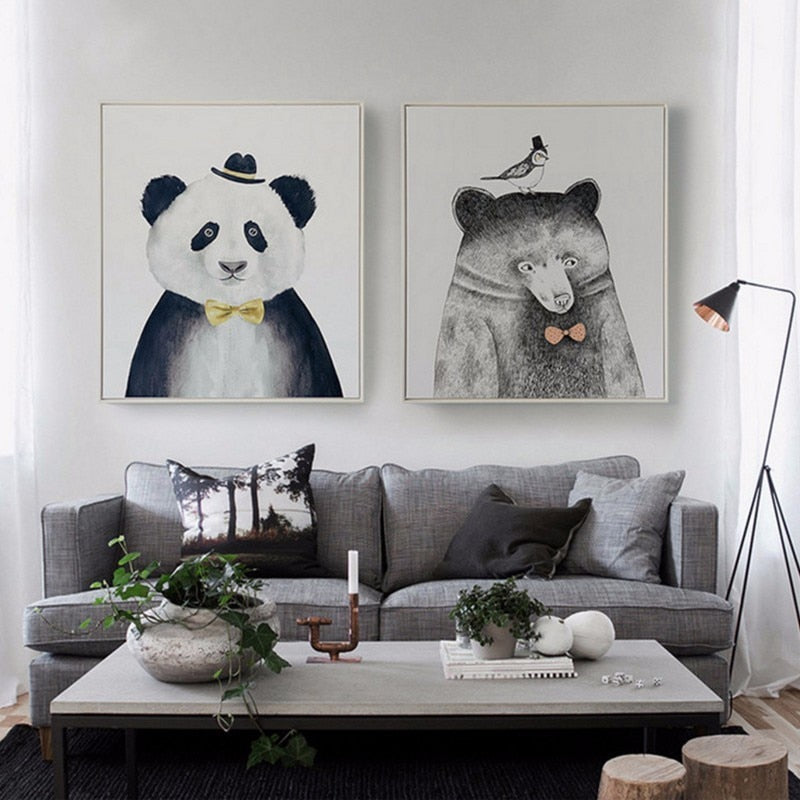 Tiere Skizze Menschliche Darstellungen - Leinwand Wandkunst Malerei