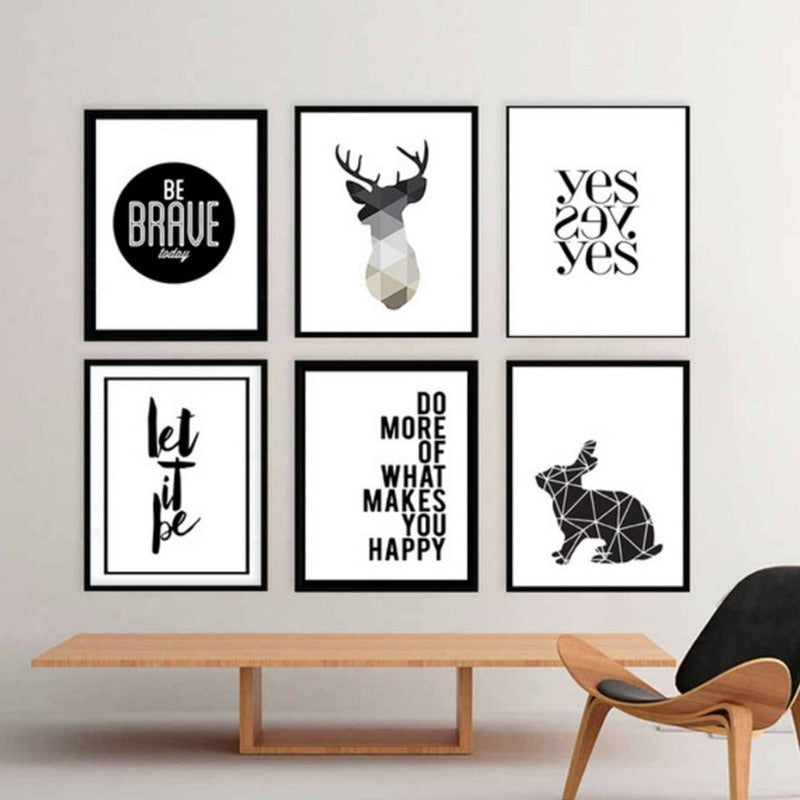 Minimalistische geometrische Reh - Leinwand Wandkunst Malerei