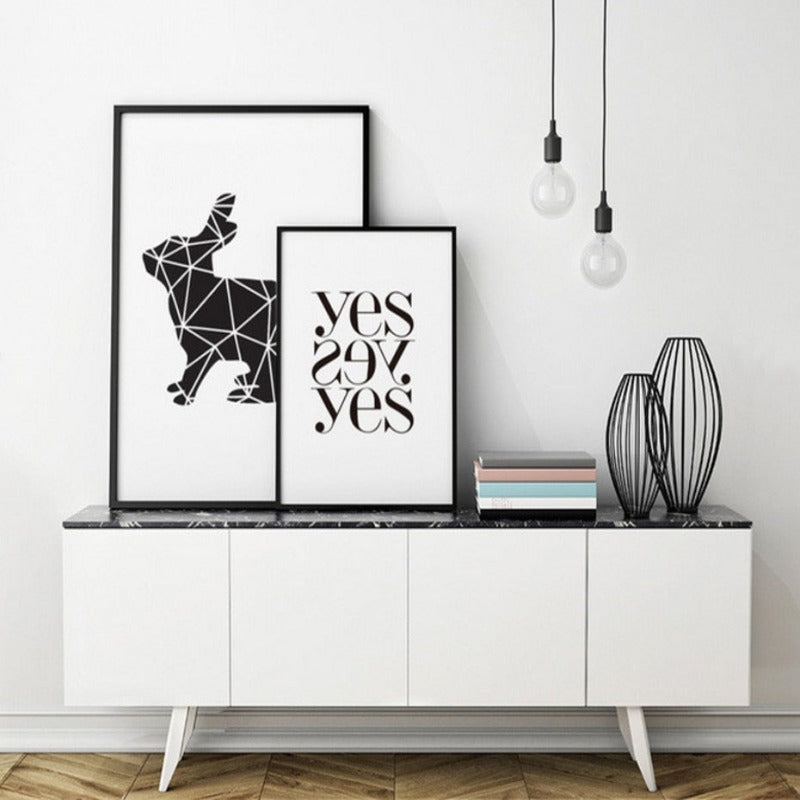 Minimalistische geometrische Reh - Leinwand Wandkunst Malerei
