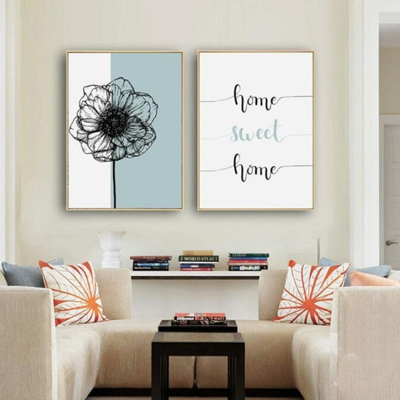 Nordic Home Sweet Home Löwenzahn Poster - Leinwand Wandkunst Gemälde