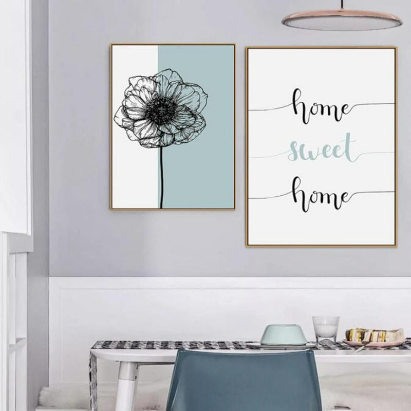 Nordic Home Sweet Home Löwenzahn Poster - Leinwand Wandkunst Gemälde
