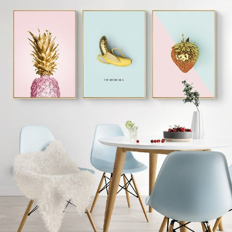 Nordic Banana Ananas - Leinwand Wandkunst Gemälde