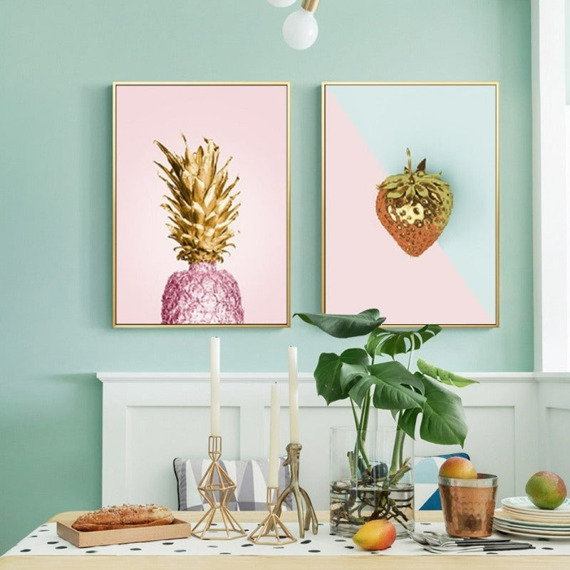 Nordic Banana Ananas - Leinwand Wandkunst Gemälde
