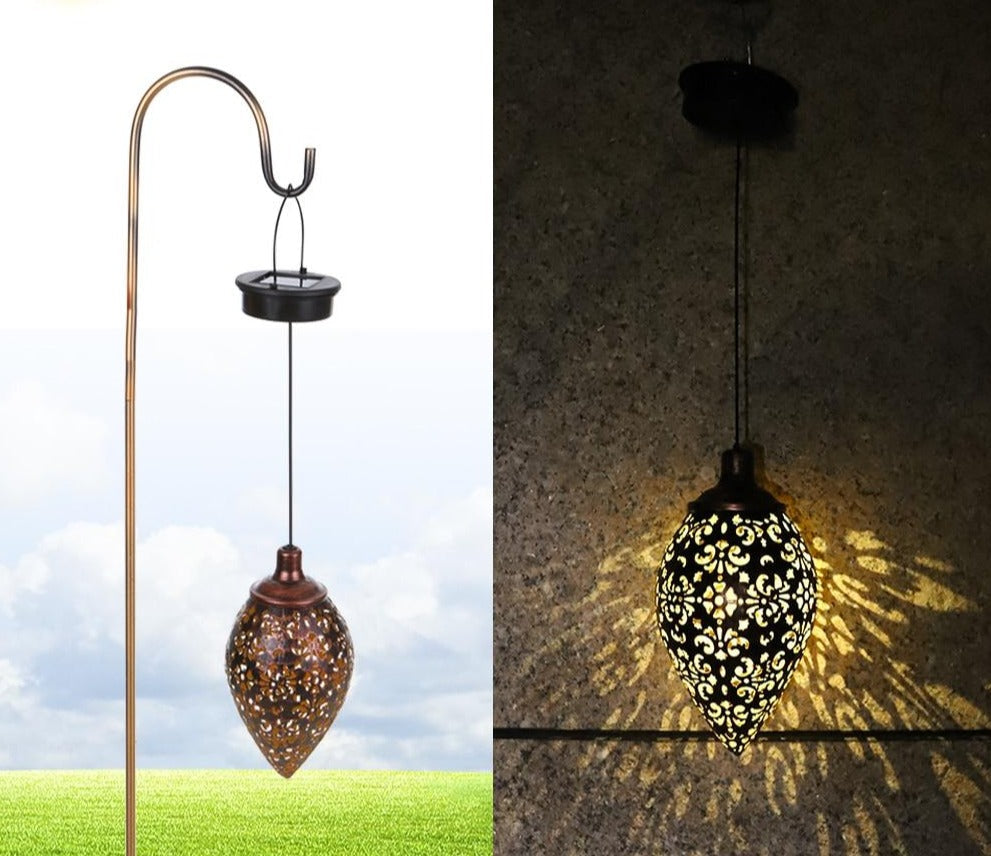 Frendorf | LunaCast Outdoor Laterne | Schattenwurf-Design | Hängend & mit Erdspieß