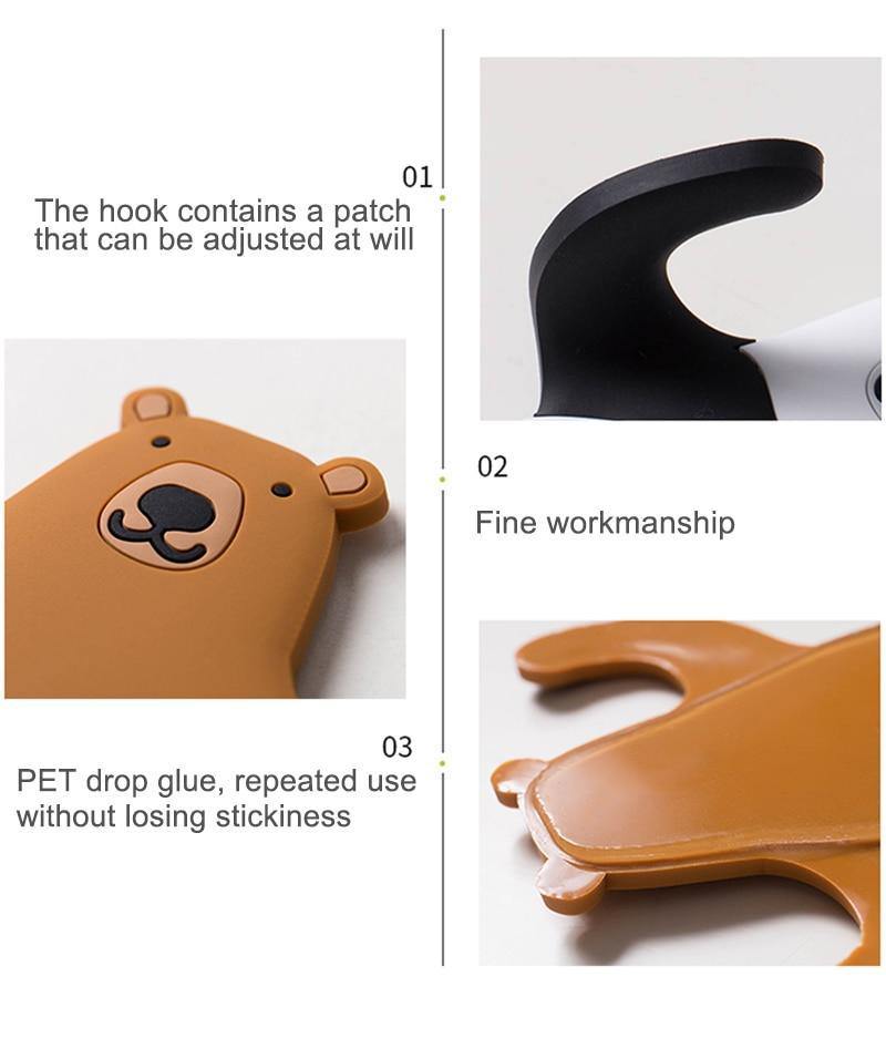 Frendorf | HookyPets Klebehaken im Tierdesign | Vielseitige Wand- & Kühlschrankhaken | Praktisch & Dekorativ