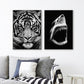 Natur Wildtiere Afrika Wildtiere Schwarz Weiß - Leinwand Wandkunst Malerei