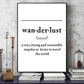 Definition von Wanderlust - Leinwand Wandkunst Malerei