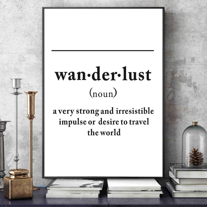 Definition von Wanderlust - Leinwand Wandkunst Malerei