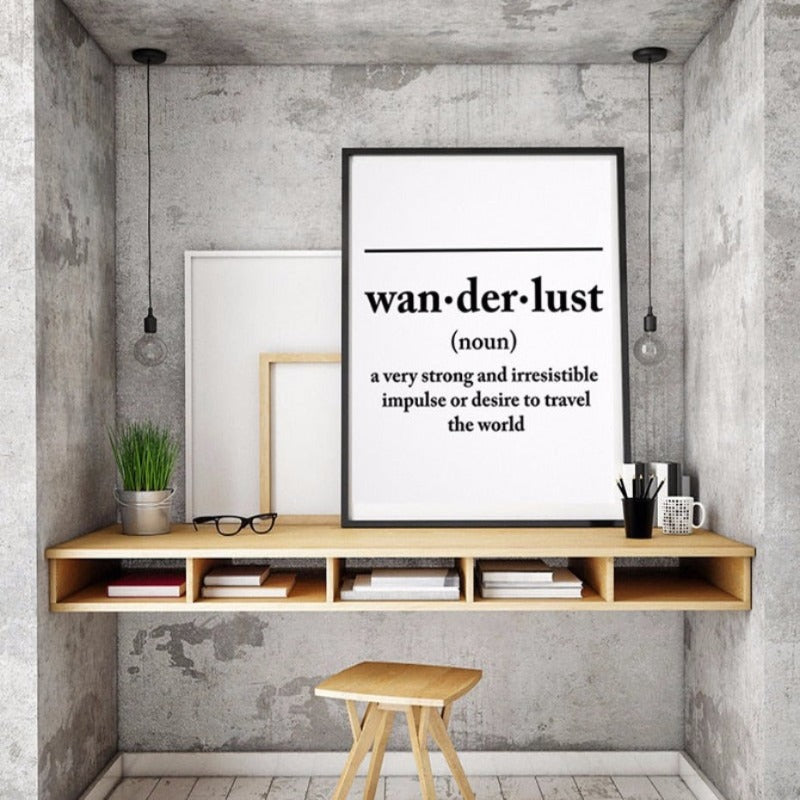 Definition von Wanderlust - Leinwand Wandkunst Malerei