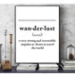 Definition von Wanderlust - Leinwand Wandkunst Malerei