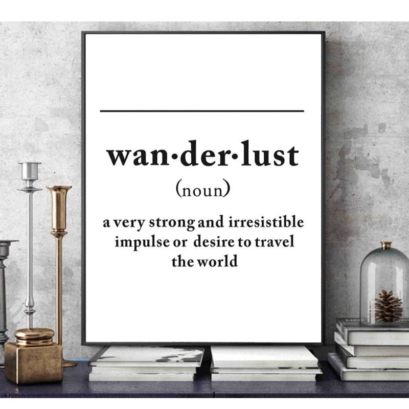 Definition von Wanderlust - Leinwand Wandkunst Malerei