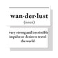 Definition von Wanderlust - Leinwand Wandkunst Malerei