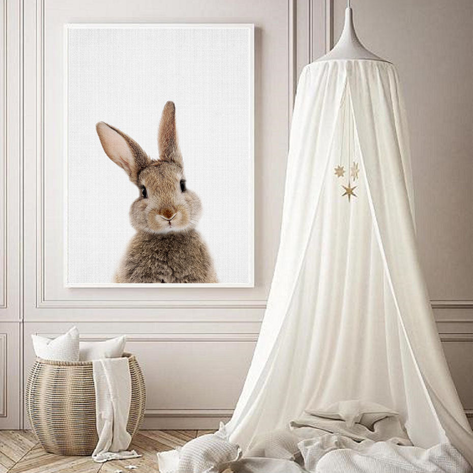 Rabbit BunnyTail Woodland Animal - Leinwand Wandkunst Malerei