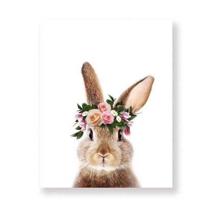 Rabbit BunnyTail Woodland Animal - Leinwand Wandkunst Malerei