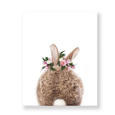 Rabbit BunnyTail Woodland Animal - Leinwand Wandkunst Malerei