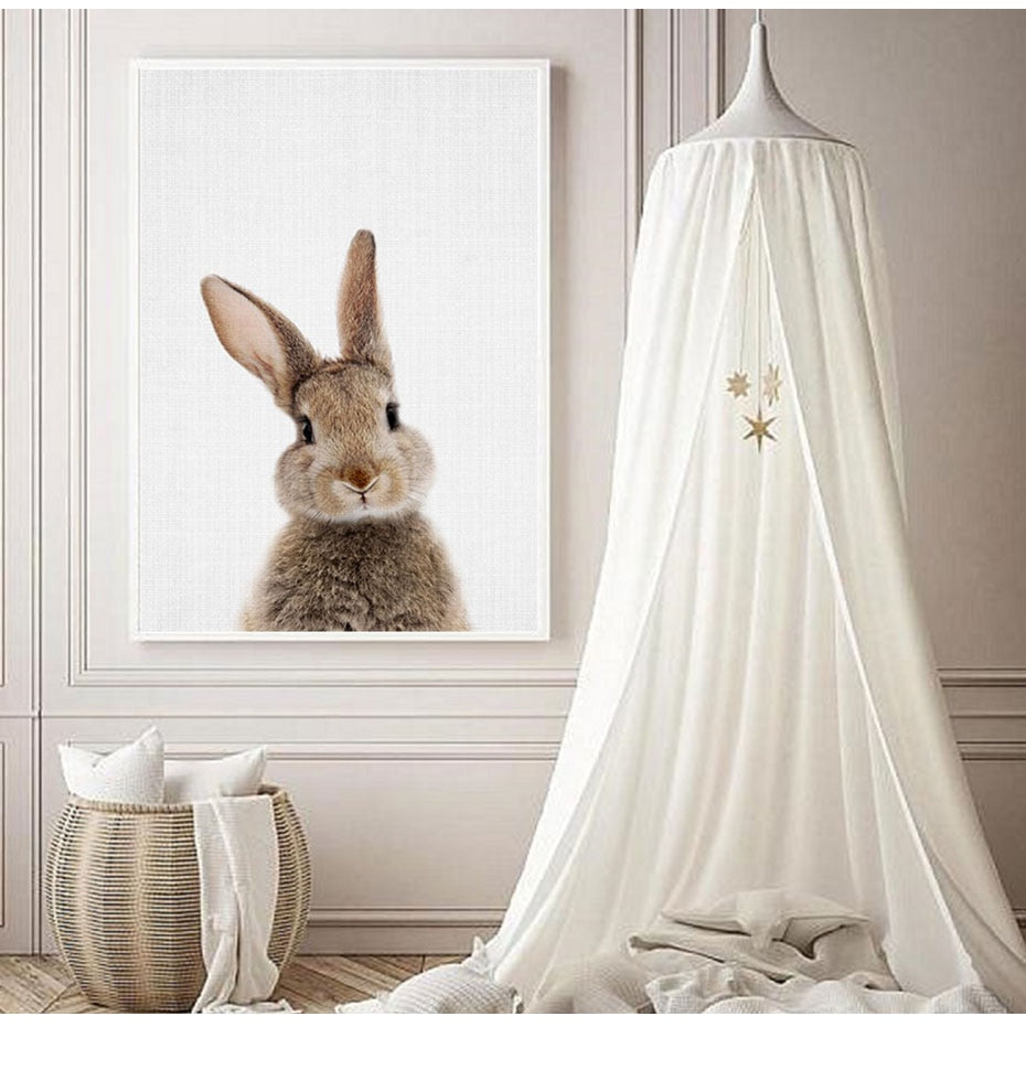 Rabbit BunnyTail Woodland Animal - Leinwand Wandkunst Malerei
