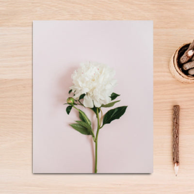 Moderne Pink Blumen Grüne Blätter Wörter - Leinwand Wandkunst Gemälde