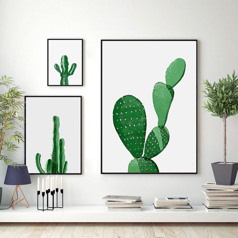 Skandinavien Kaktus Pflanzen - Leinwand Wandkunst Malerei
