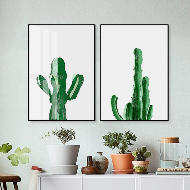 Skandinavien Kaktus Pflanzen - Leinwand Wandkunst Malerei