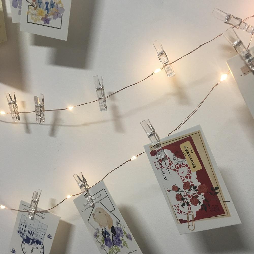 Frendorf | GlowClip LED Lichterkette mit Fotoclips | Batteriebetrieben oder USB-Anschluss | Dekorative Beleuchtung für Zuhause & Partys