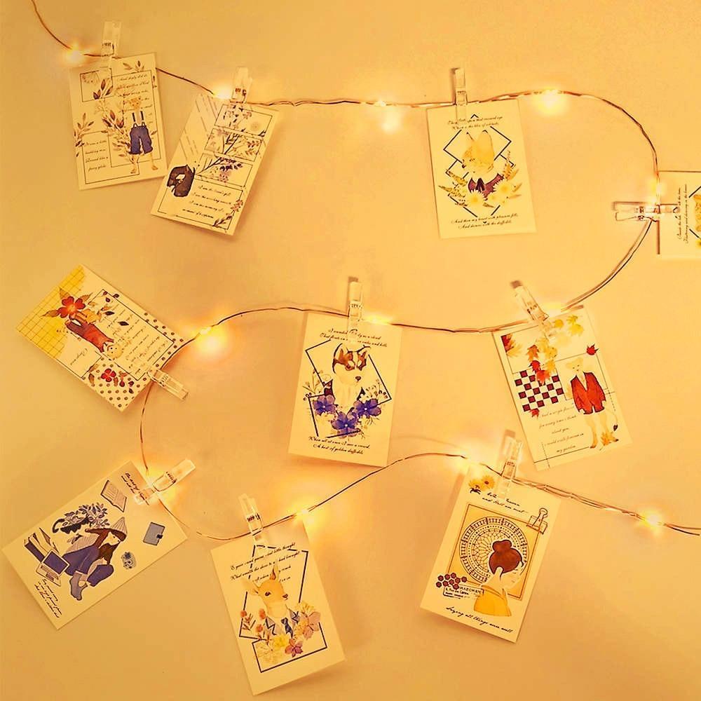 Frendorf | GlowClip LED Lichterkette mit Fotoclips | Batteriebetrieben oder USB-Anschluss | Dekorative Beleuchtung für Zuhause & Partys