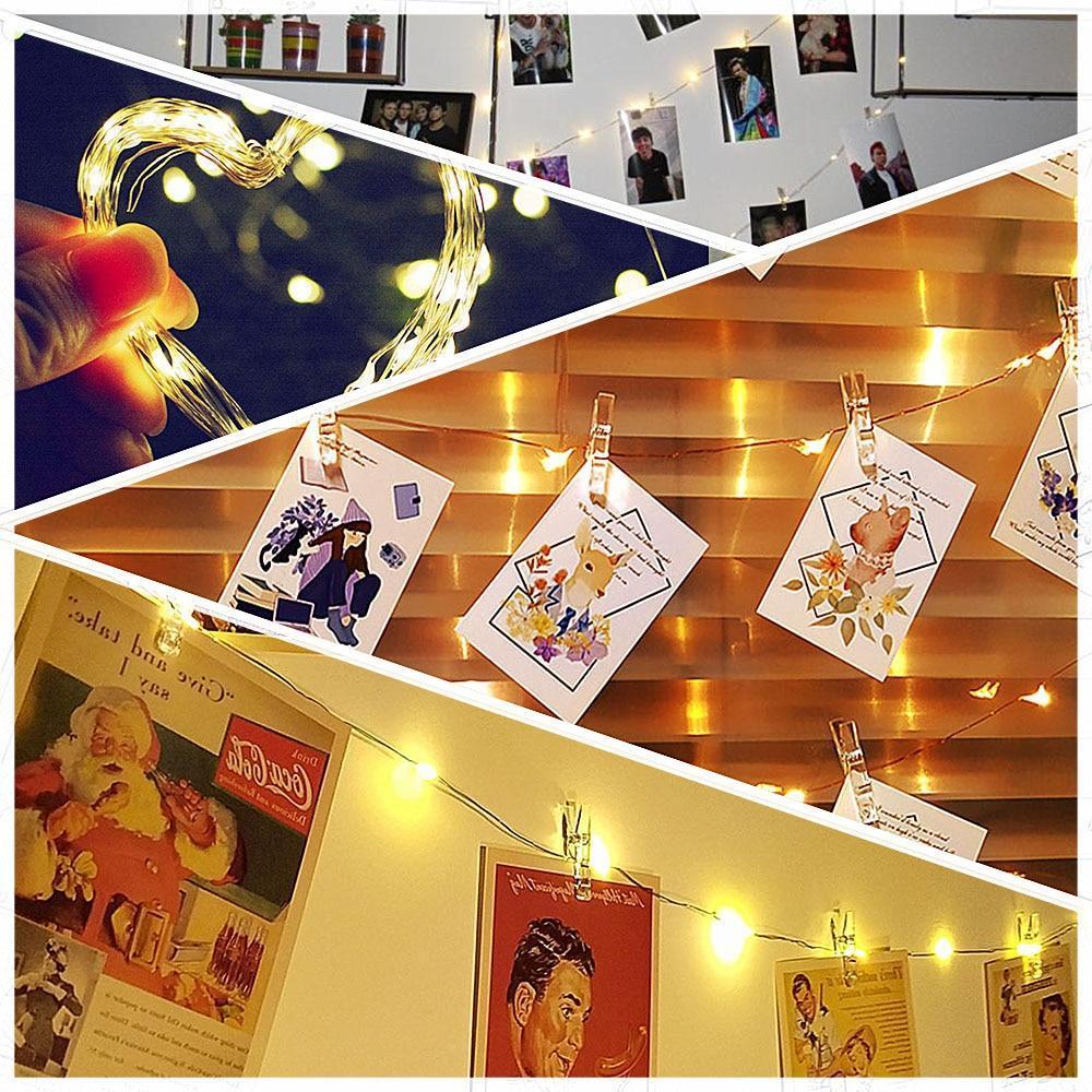 Frendorf | GlowClip LED Lichterkette mit Fotoclips | Batteriebetrieben oder USB-Anschluss | Dekorative Beleuchtung für Zuhause & Partys
