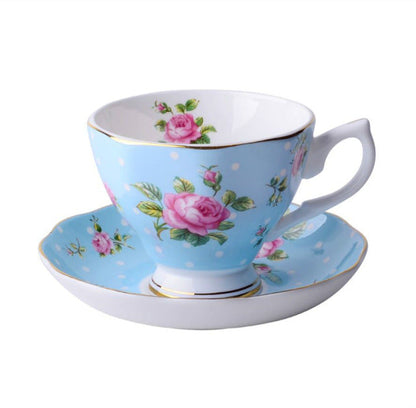 170ml Bone China Schwarz Tee- und Kaffeetassen und Untertasse Englisches Teeset