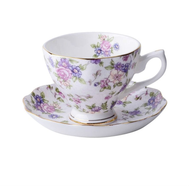 170ml Bone China Schwarz Tee- und Kaffeetassen und Untertasse Englisches Teeset