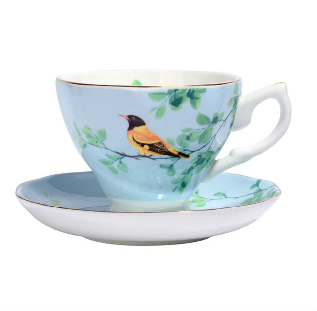 170ml Bone China Schwarz Tee- und Kaffeetassen und Untertasse Englisches Teeset