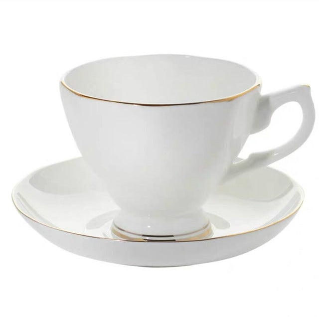 170ml Bone China Schwarz Tee- und Kaffeetassen und Untertasse Englisches Teeset