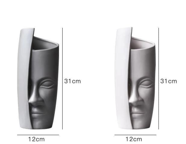 Frendorf | ArtVase Face Design | Moderne Kunstvase | Skulpturale Blumenvase