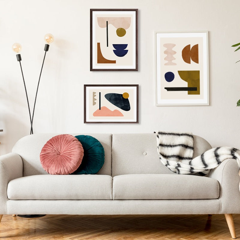 Geometrisch Abstrakt Skandinavien Galerie - Leinwand Wandkunst Gemälde