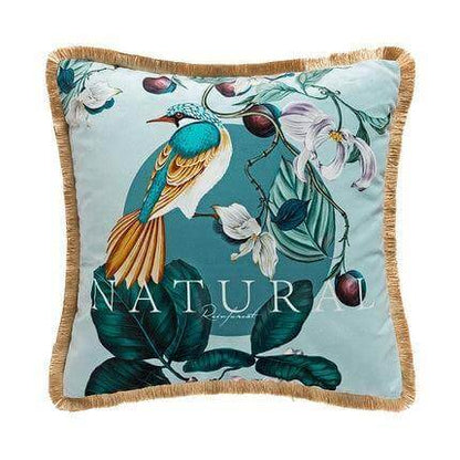 Antique Regenwald Chinesische Kunst Samt Kissenbezug