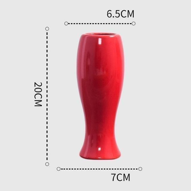 Frendorf | CrimsonFlow Geschwungene Rote Vase | Zeitloses Design | Dekoratives Highlight | Moderne Wohnkultur
